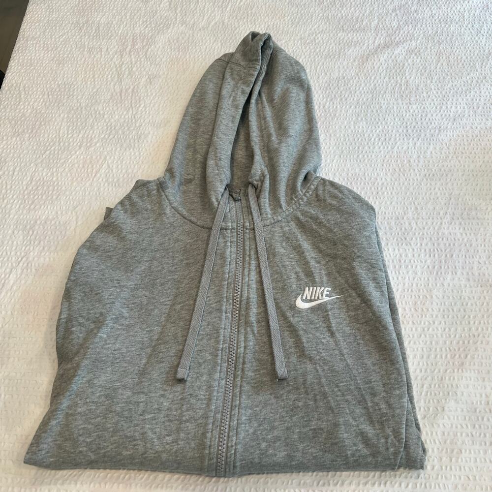 Nike gray hooded full zip sweater for men size Medium